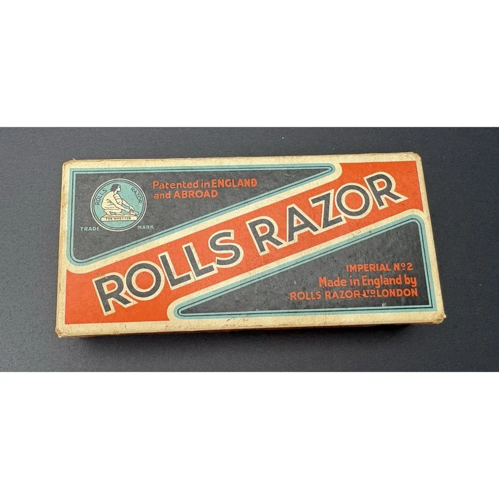 Vintage barber mens Rolls Razor Imperial 2 blade shaver kit original box 1930's